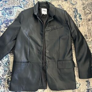 Zara Leather Blazer